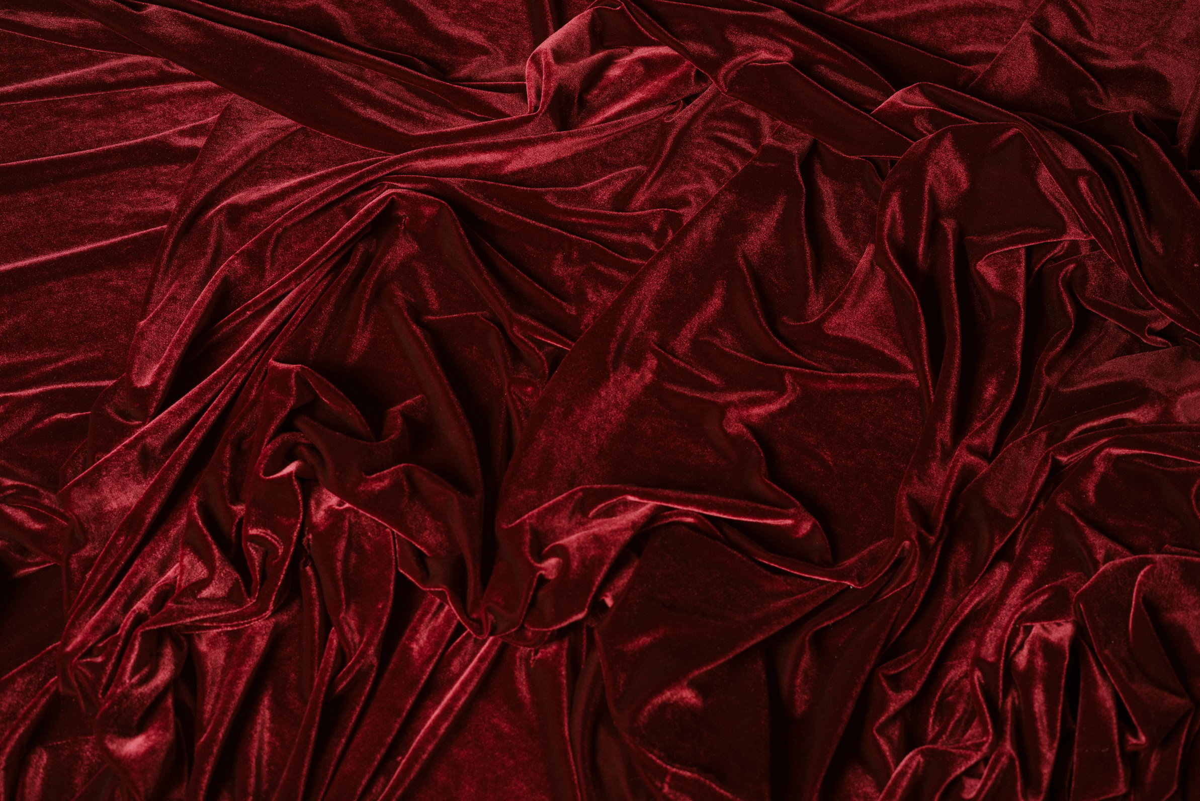 Wrinkled Red Velvet Fabric